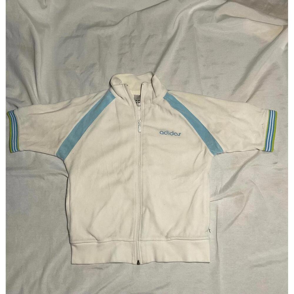 White velour Adidas zip up